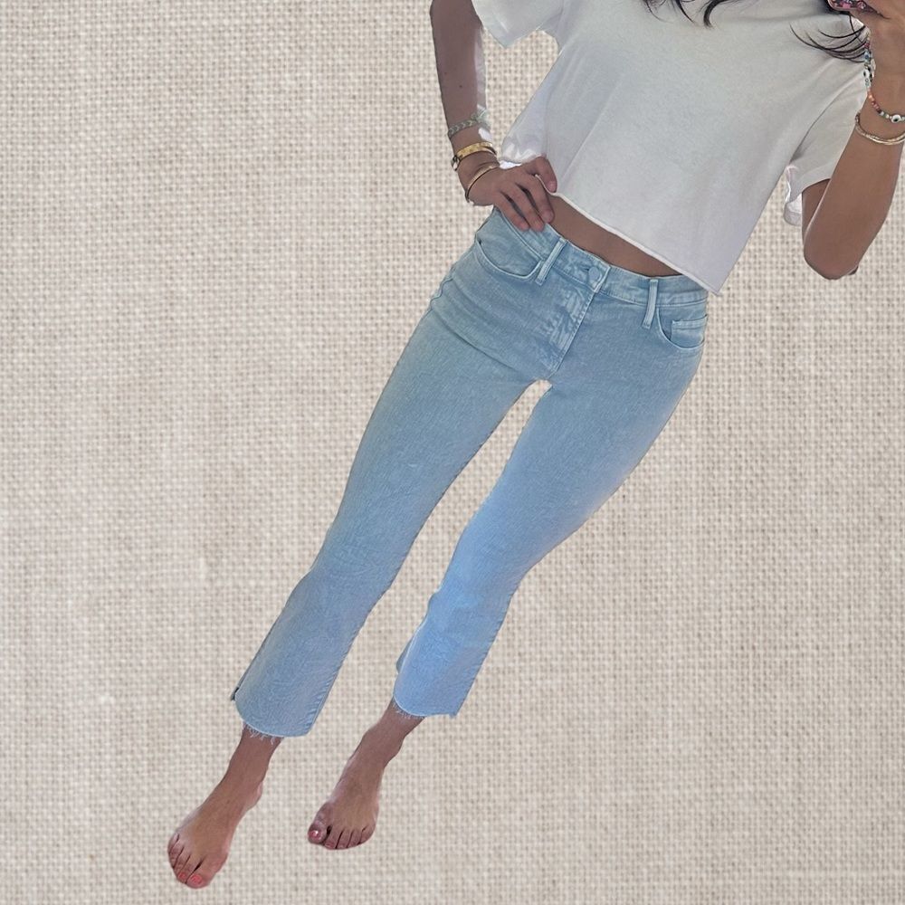 Mother The Insider Crop Step Fray Jeans - Picture 3 of 13